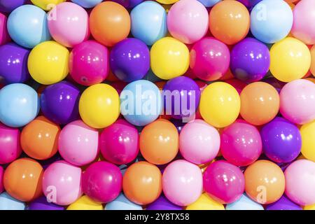 Colorful balloons background, real photo, concept of celebration, party, happy, surprise Stock Photo