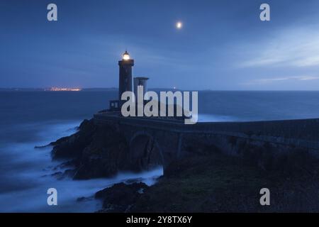 Petit Minou Lighthouse. Plougonvelin, Brittany, France, Europe Stock Photo