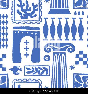 Abstract Blue Column Pattern vector Stock Vector Image & Art - Alamy
