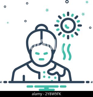 Icon for sun burn, damage Stock Vector