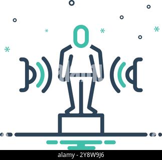 Icon for motion detector, motion Stock Vector