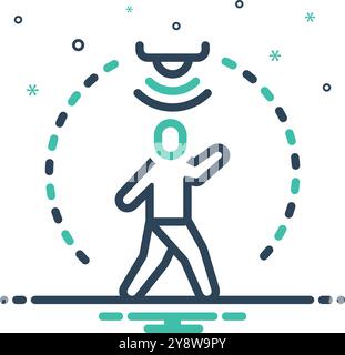 Icon for motion sensor, motion Stock Vector