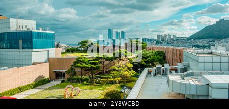 Busan, South Korea - August 30, 2024 - aerial view of Busan seen from ...