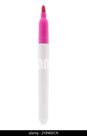 Pink permanent marker on white background Stock Photo