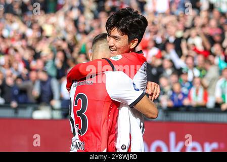 ROTTERDAM, 6-10-2024, Stadium de Kuip, Eredivisie, 2024 / 2025, Feyenoord - FC Twente, Feyenoord player In-beom Hwang scores 2-0 Stock Photo