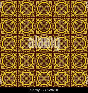 yellow mexican talavera ceramic tiles, traditional handcrafted. talavera vector pattern Stock Vector