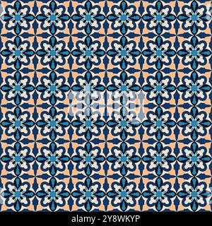 Talavera Ceramic Pattern Vector. Tile Seamless Pattern Stock Vector