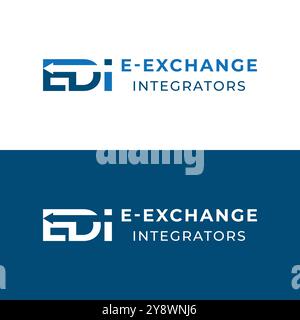 EDI Monogram E-Exchange Integrators logo Design Stock Vector