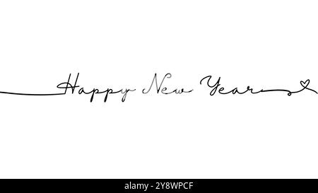 happy new year callighraphy vector illustrator Stock Vector