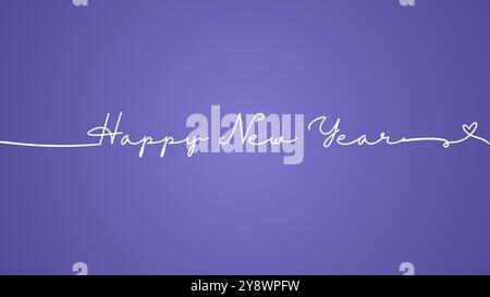 happy new year calligharphy on purple background Stock Vector