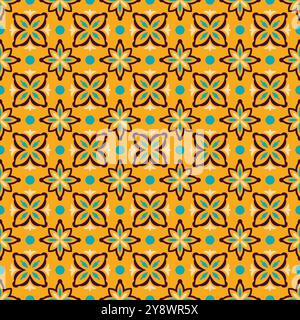 Mediterranean ceramic tile pattern. talavera tile pattern vector Stock Vector