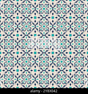 Talavera ceramic tile pattern. Mediterranean pattern vector Stock Vector