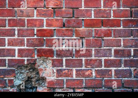 Clinker brick pattern with white mortar as background Stock Photo
