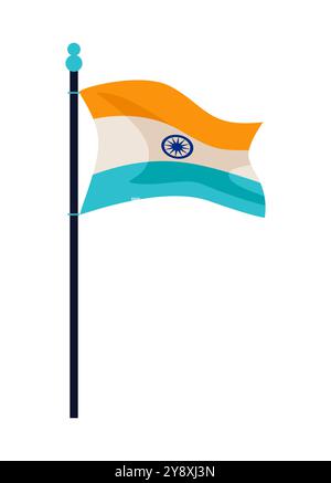 vector wave style indian flag design Stock Vector Image & Art - Alamy