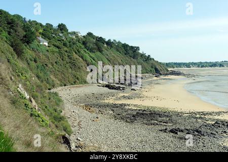 Low tide at Saint-Jean-le-Thomas (Manche, Normandy, France). Stock Photo