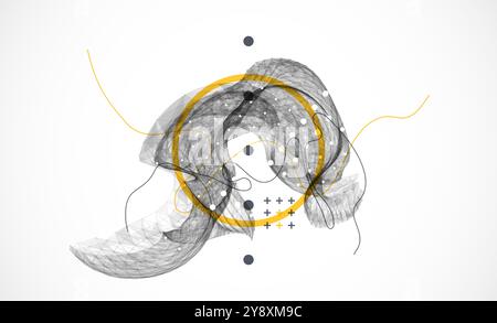 Abstract art background. Modern science or technology art elements. Surface illustration. Hand made vector. Stock Vector
