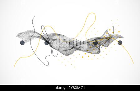 Abstract art background. Modern science or technology art elements. Surface illustration. Hand made vector. Stock Vector