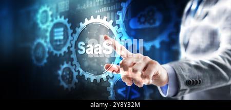 SaaS. Software as a service. Internet technology concept. Stock Photo