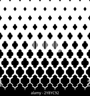 Degrade halftone fading abstract pattern. Black fades patern isolated on white background. Geometric faded design. Faded geometry transition prints Stock Vector