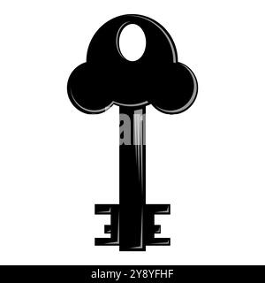 Vector key icon isolated on white background. Key icon. Lock or unlock sign. Padlock. Lock symbol. Unblock. Password icon. Access sign. Private access Stock Vector