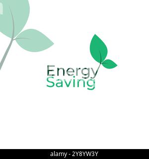 Eco logo energy saving eco friendly logo design with leaf Stock Vector