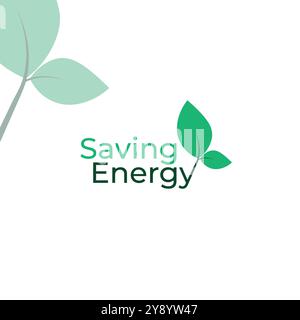 Eco logo energy saving eco friendly logo design with leaf Stock Vector