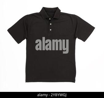 Black Polo shirt on White Background Stock Photo