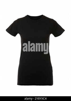 Black Women's Teeshirt on Invisible Mannequin Stock Photo