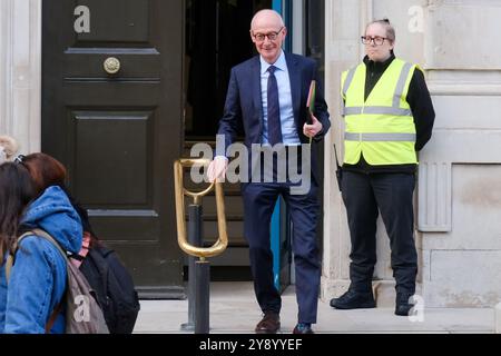 Cabinet Office, Whitehall, London, UK. 7th Oct 2024. Politicians in Westminster, leaving the Cabinet Office: Pat McFadden MP Chancellor of the Duchy of Lancaster, Minister for Intergovernmental Relations. Credit: Matthew Chattle/Alamy Live News Stock Photo