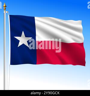 Texas (U.S. State) Flag Waving Vector Illustration on White Background ...