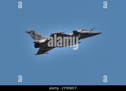 Croatian Air Force (HRZ) Dassault Rafale multi role combat jet in flight against a blue sky Stock Photo