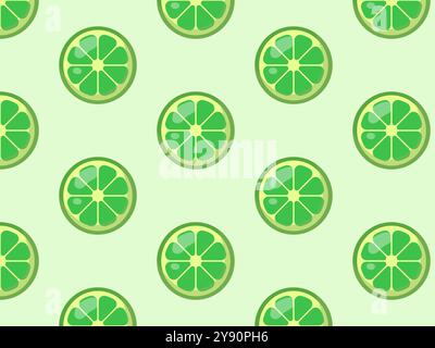 Lime slices pattern. Vector illustration. Stock Vector