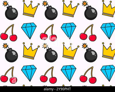 Bright pattern, comic elements. Pop art pattern. Vector illustration. Stock Vector