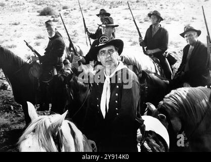 Rory Calhoun (foreground, center), on-set of the western film, 'Finger On The Trigger', Allied Artists, 1965 Stock Photo