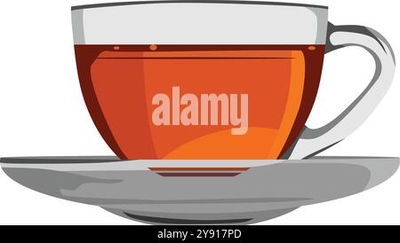 Cup Hot Tea Stock Vector