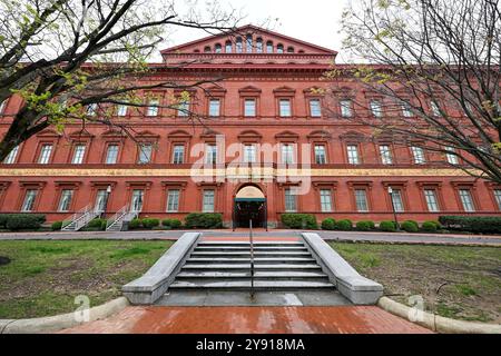 National Building Museum. Italian Renaissance Revival architecture of the National Building museum in Washington DC, USA. Stock Photo