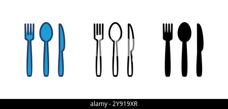 spoon and fork icon vector. spoon, fork and knife icon vector. restaurant icon Stock Vector