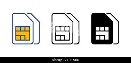 Sim card icon vector. dual sim card icon vector Stock Vector