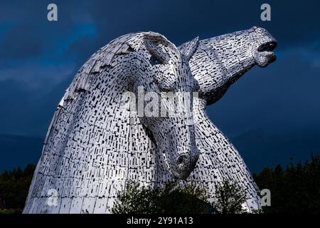 The Kelpies ( Water Horses ) Monument near Falkirk Scotland Stock Photo