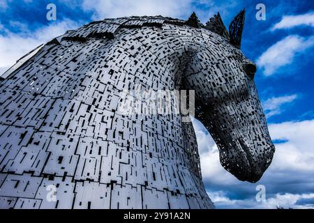 The Kelpies ( Water Horses ) Monument near Falkirk Scotland Stock Photo