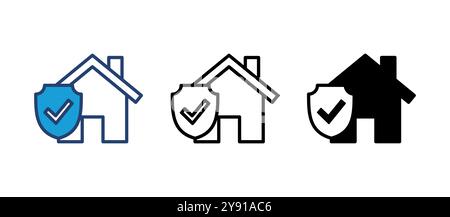 house insurance icon vector. house protection icon. Stock Vector