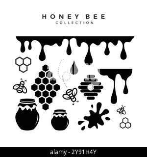 Bee Element Vector Design Collection Stock Vector