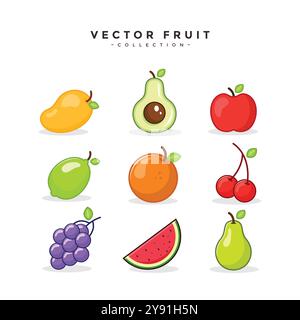 Fruit Vector Element Collection Template Stock Vector