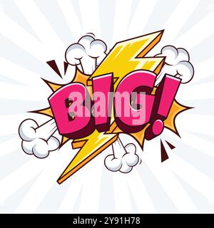 Big 3D Text Comic Cartoon Vector Design Template Stock Vector