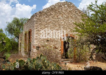 Ruins of an old mine in mineral de pozos in Guanajuato, Mexico. Stock Photo