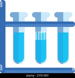 glass vials samples on rack Stock Vector