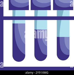 medical test tubes on rack Stock Vector