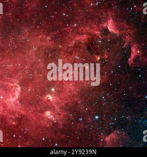 Large red space nebula PIA13843 in deep outer space. Stock Photo
