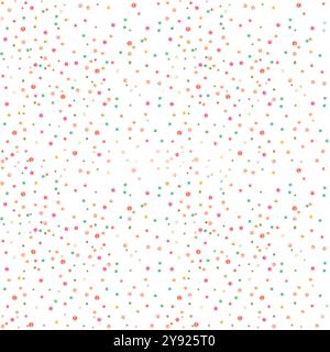 Hand drawn watercolor colorful confetti seamless pattern isolated on white background. Can be used for textile, fabric, scrapbook and other printed pr Stock Photo