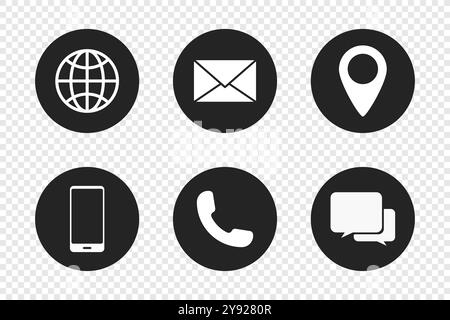 Contact information icons. Business card icons Stock Vector